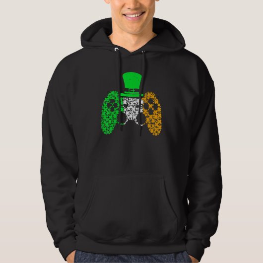 Boys Gamer Game Lucky Kleeblatt St Patricks Day Ir Hoodie (Vorderseite)