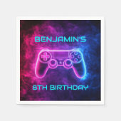 Boys Gaming Controller Geburtstagsparty Serviette (Vorderseite)