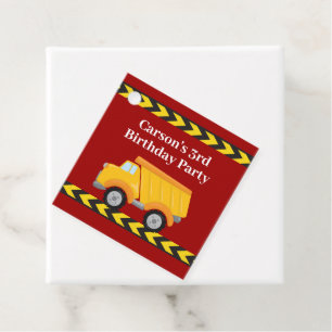Boys Geburtstagsparty Custom Red Dump Truck Kids Geschenkanhänger