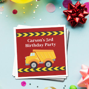 Boys Geburtstagsparty Custom Red Dump Truck Kids Serviette