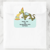 Boys Geburtstagsparty Danke Quadratischer Aufkleber (Tasche)