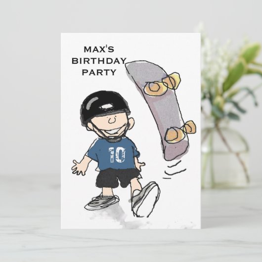 Boys Geburtstagsparty Einladung (Stehend Vorderseite)