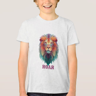 Boys Geometric Lion T - Shirt - Farbige Tierernte