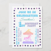 Boys/Girls B'day Party Einladung - Karussell (Vorderseite)