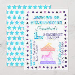 Boys/Girls B'day Party Einladung - Karussell