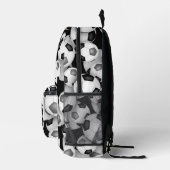 Boys girls black gray soccer balls pattern  bedruckter rucksack (Rechts)