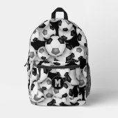 Boys girls black gray soccer balls pattern  bedruckter rucksack (Vorderseite)