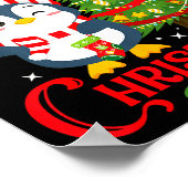 Boys Girls Men Women Christmas Pajamas Funny Pengu Poster (Ecke)