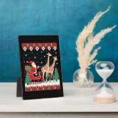 Boys Girls Santa Claus Riding Giraffe Sleigh Ugly Fotoplatte (Seite)