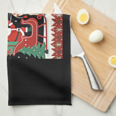 Boys Girls Santa Claus Riding Giraffe Sleigh Ugly Geschirrtuch (Viertel Falte)