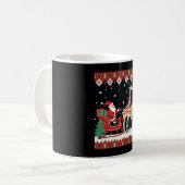 Boys Girls Santa Claus Riding Giraffe Sleigh Ugly Kaffeetasse (Vorderseite Links)