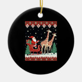 Boys Girls Santa Claus Riding Giraffe Sleigh Ugly Keramik Ornament (Vorne)