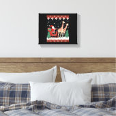 Boys Girls Santa Claus Riding Giraffe Sleigh Ugly Leinwanddruck (Insitu (Schlafzimmer))