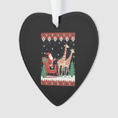 Boys Girls Santa Claus Riding Giraffe Sleigh Ugly Ornament (Vorderseite)