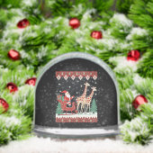 Boys Girls Santa Claus Riding Giraffe Sleigh Ugly Schneekugeln (Weihnachten)