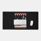 Boys Girls Santa Claus Riding Giraffe Sleigh Ugly Schreibtischunterlage (Tastatur & Maus)