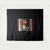 Boys Girls Santa Claus Riding Giraffe Sleigh Ugly Wandteppich (Vorderseite (Horizontal))