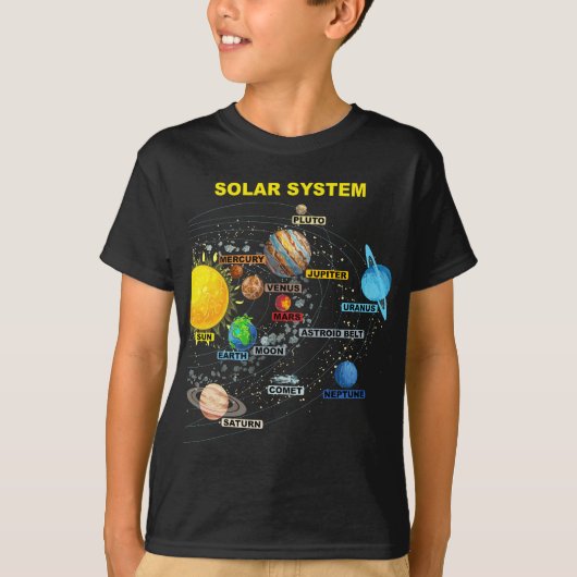Boys Girls - Solar System Graphets Space T-Shirt (Vorderseite)