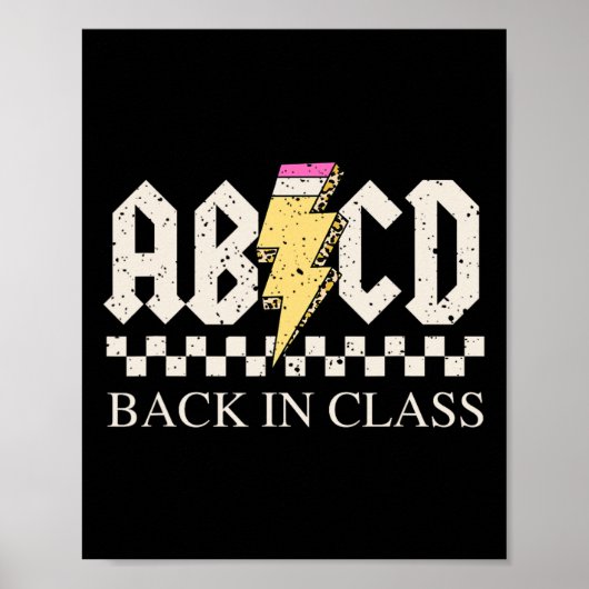 Boys Girls Teachers Rock Back to School ABCD Zurüc Poster (Vorne)