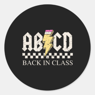 Boys Girls Teachers Rock Back to School ABCD Zurüc Runder Aufkleber