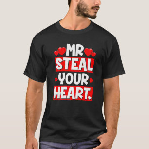 Boys Girls Valentine's Day Mr. Steal Your Heart Me T-Shirt