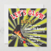 Boys Glow in der Dunkelwalzbahn Skaten Party lädt  Einladung (Vorderseite)