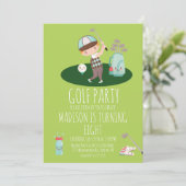 Boys Golf Niedliche Geburtstag Party Einladung (Stehend Vorderseite)