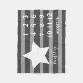 Boys Gray Star Baby Milestone Fleecedecke (Vorderseite)