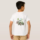 Boys Green Blue Balloons Tractor Birthday T-Shirt (Schwarz voll)