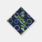 Boys Green Blue Neon Lights Roller Skaten Party Serviette (Ecke)