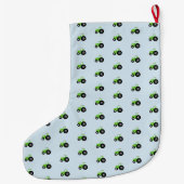 Boy's Green Farm Traktor Muster und Name Kinder Großer Weihnachtsstrumpf (Rückseite)