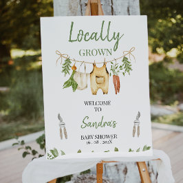 Boys Green Locally Grown Baby Shower Welcome Sign Fotodruck