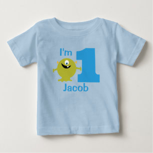 Boys Green Monster 1. Geburtstag Party T - Shirt