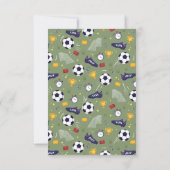 Boys Green Soccer Sports Kids Birthday Dankeskarte (Rückseite)