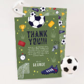 Boys Green Soccer Sports Kids Birthday Dankeskarte