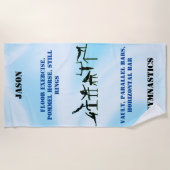 Boys Gymnastics Blue Ombre Beach Handtuch / Sein N (Vorderseite)