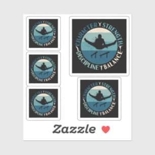 Boys Gymnastics Character Strength Discipline Aufkleber