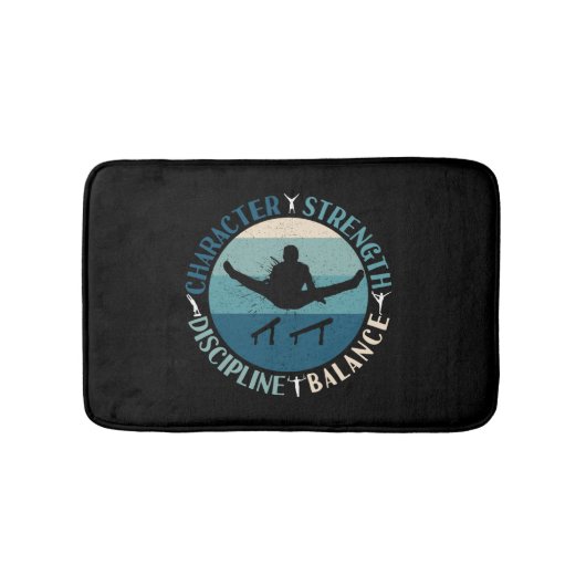 Boys Gymnastics Character Strength Discipline Badematte (Vorderseite)