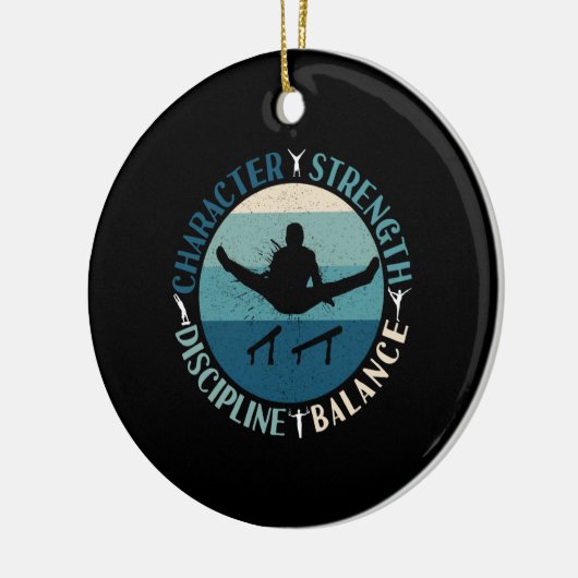 Boys Gymnastics Character Strength Discipline Keramik Ornament (Links)