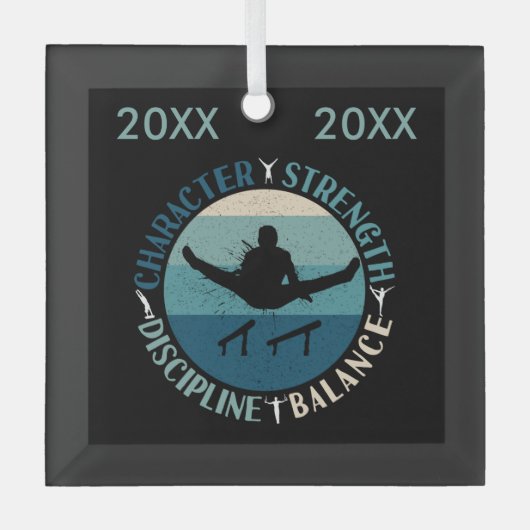 Boys Gymnastics Character Strength Discipline Ornament Aus Glas (Vorderseite)