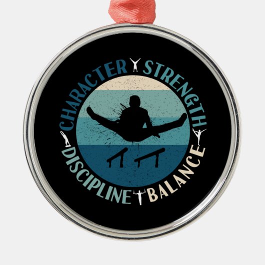 Boys Gymnastics Character Strength Discipline Ornament Aus Metall (Vorne)