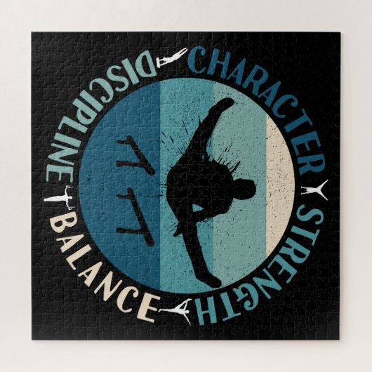 Boys Gymnastics Character Strength Discipline Puzzle (Horizontal)