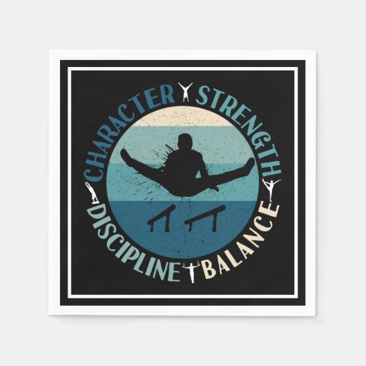 Boys Gymnastics Character Strength Discipline Serviette (Vorderseite)