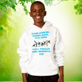 Boys Gymnastics Events Hoodie mit seinem Namen auf