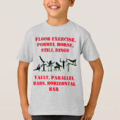 Boys Gymnastics Events T - Shirt mit seinem Namen (Vorderseite)