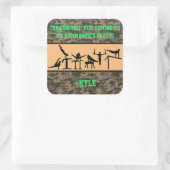 Boys Gymnastics Party "Danke" Camouflage Quadratischer Aufkleber (Tasche)