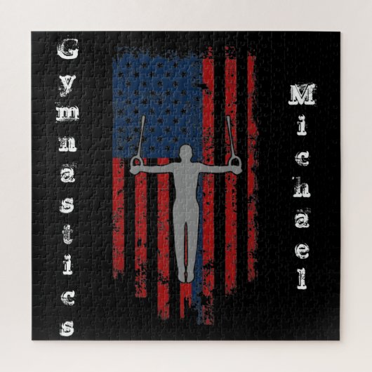 Boys Gymnastics Rings erschüttert amerikanische Fl Puzzle (Vertikal)