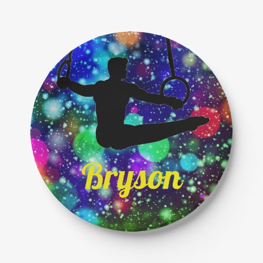 Boys Gymnastics Rings Pappteller (Vorderseite)