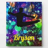 Boys Gymnastics Rings Tabletop Plaque mit Easel Fotoplatte (Vorderseite)