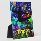 Boys Gymnastics Rings Tabletop Plaque mit Easel Fotoplatte (Seite)